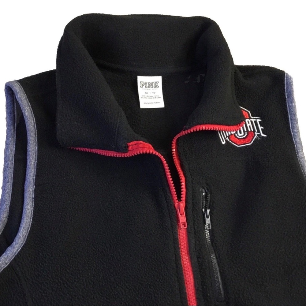 PINK VICTORIA’S SECRET Women’s size X SMALL OHIO STATE FLEECE VEST - Picture 2 of 4